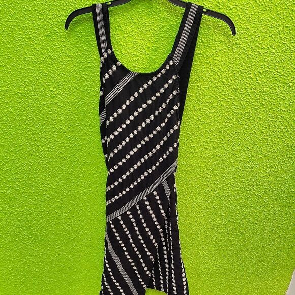 Free People Black and White Backless Halter Sundress - Picture 4 of 5